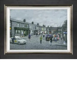 On The Cobbles - Canvas - Black Framed