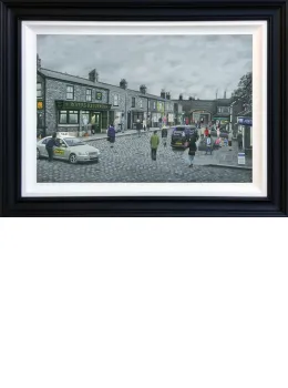 On The Cobbles - Deluxe Canvas - Black Framed