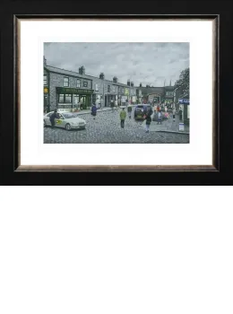 On The Cobbles - Paper - Black Framed