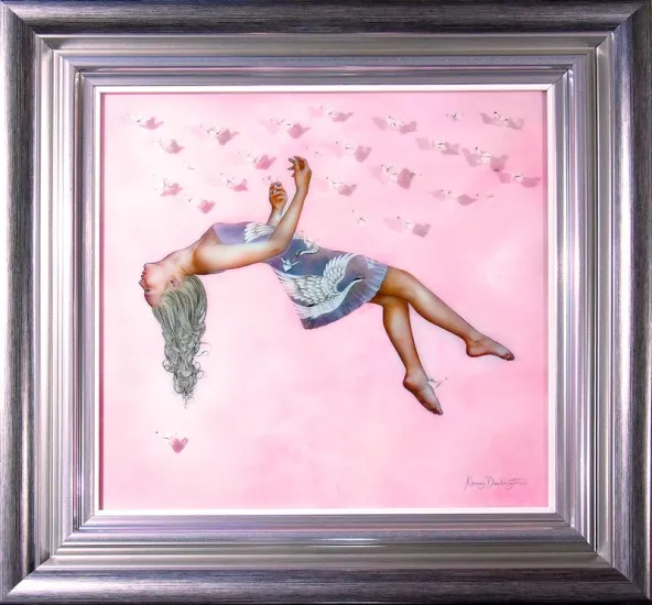 One Thousand Paper Cranes - Silver-Blue Frame - Framed One Thousand Paper Cranes - Silver-Blue Frame - Framed