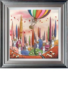 Over The Rainbow - 3D High Gloss - Blue And Silver Framed