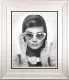 Peace, Love & Audrey (Black & White) Tattoo - White Framed