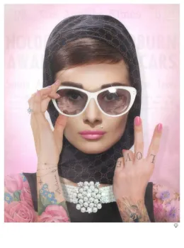 Peace, Love & Audrey (Colour) Tattoo - Mounted