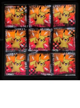 Pikachu - V - Original - Black Framed