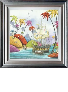 Pirate Sheep - 3D High Gloss - Blue And Silver Framed