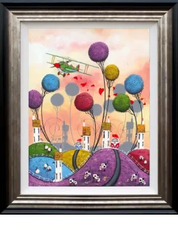 Plane Love - 3D High Gloss - Black And Silver Framed