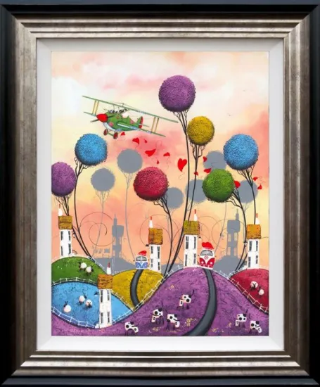 Plane Love - 3D High Gloss - Black And Silver Framed