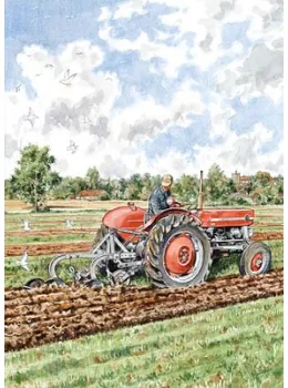Ploughing With A 135 - Print