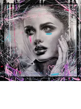 Baby It's You... - Unique Edition (Multi-Colour Version) - Paint Splatter Framed - Framed Box Canvas