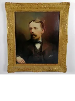 Victorian Portrait - Original - Gold Ornate Swept Framed