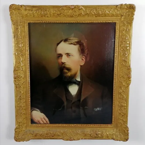Victorian Portrait - Original - Gold Ornate Swept Framed Victorian Portrait - Original - Gold Ornate Swept Framed