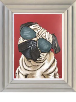 Pug Life - Original - Light Grey Framed