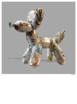 Puppy Love - Large - Grey - Hand Embellished Framed