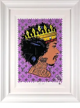 Purple Haze - Jimi Hendrix - White Framed