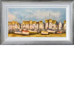 Quay Life - Original - Blue And Silver Framed