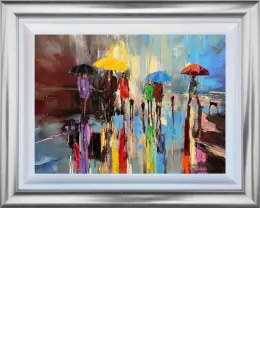 Rainbow Rainfall - Silver Framed