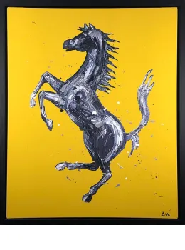 Rampante Cavallo Canvas Yellow - Framed Box Canvas