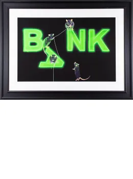 Rats Fixing The Bank - Framed