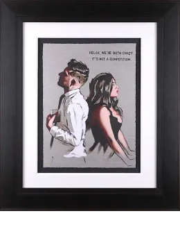 Relax We're Both Crazy - Sketch - Black Framed
