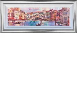 Rialto Bridge Venice - Original - Silver Framed