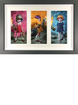 Riot Girls - Triptych - Framed