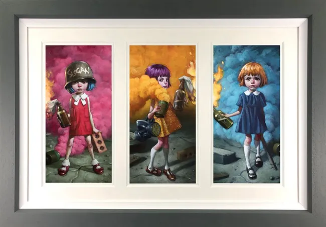 Riot Girls - Triptych - Framed Riot Girls - Triptych - Framed