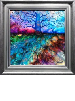 Sacred Grove - Silver-Blue Framed