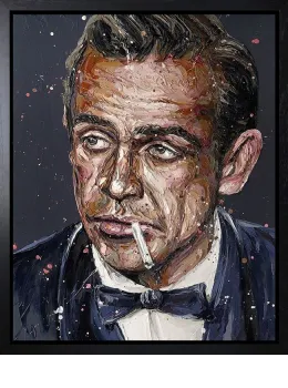 Sean Connery 007 - Canvas - Black Framed - Framed Box Canvas