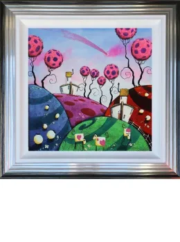 Shooting Star - Original - Blue And Silver Framed