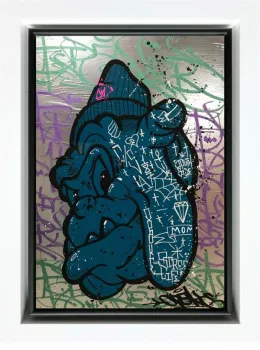 Show Those Teeth - Original - White Framed