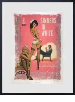 Sinners In White - Black Framed