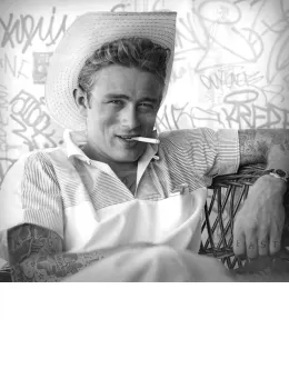 Smoking Gun - James Dean (Black & White) - Mounted
