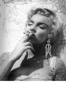 Smoking Gun - Marilyn (Black & White) - Mounted