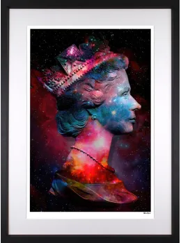 Space Queen - Regular Size - Black Background - Black Framed