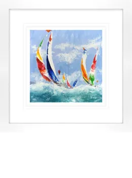 Spinnakers Away - White Framed
