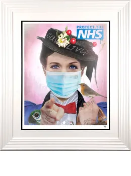 Stay Home, Save Lives - Large Size - White Framed