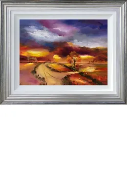 Summer Glow - Original - Silver-Blue Framed
