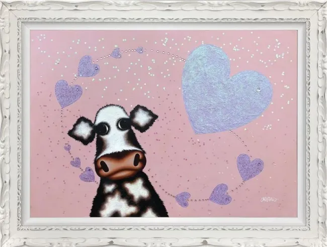 Surrounded By Love - Original - White Ornate Framed Surrounded By Love - Original - White Ornate Framed