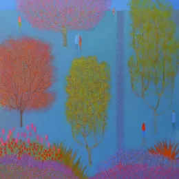 Talking Under A Pink Tree - Mounted