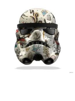 Tattoo Storm Trooper (White Background) - Large - Framed