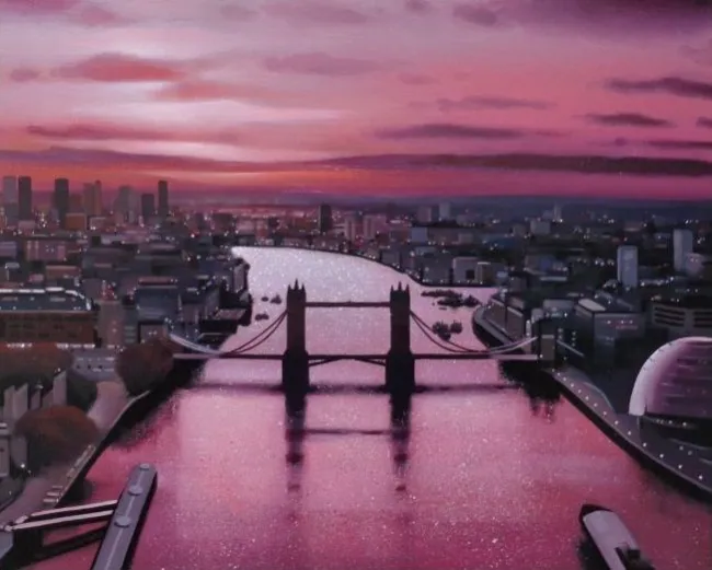 Thames Red - Original - Black Framed Thames Red - Original - Black Framed
