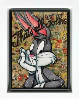 That's All Folks - Original - White Framed
