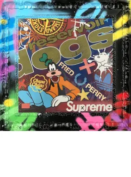 The Dogs - Original - Multi Colour Framed
