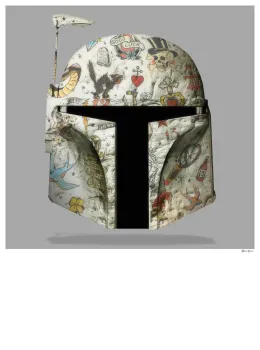 The Fett - Boba Fett (Grey Background) - Large - Framed