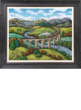 The Flying Scotsman - On Canvas - Black-Grey Framed