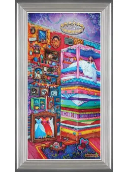 The Princess And The Pea - Silver-Blue Framed