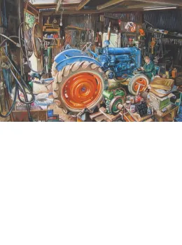 The Workshop (Fordson E27N, P6 Engine) - Canvas Edition - Box Canvas