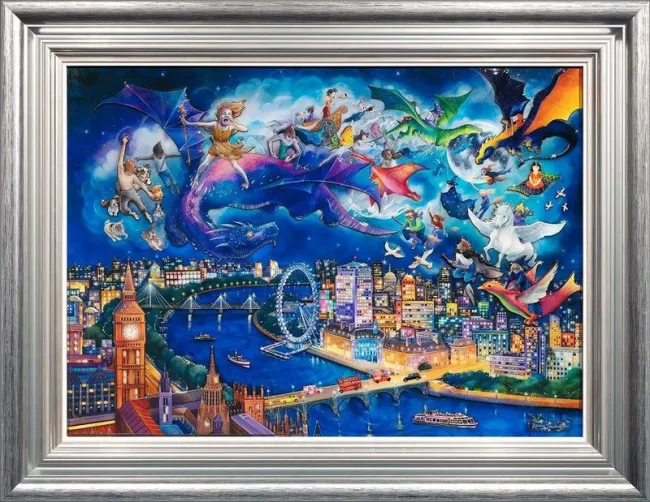 The Worlds Collide - Silver-Blue Framed The Worlds Collide - Silver-Blue Framed