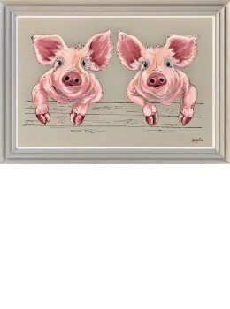 These Little Piggies Stayed Home - Original - Light Grey Framed