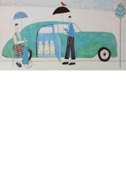 Three Dogs In A Car - Print only